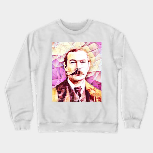 Arthur Conan Doyle Pink Portrait | Arthur Conan Doyle Artwork 13 Crewneck Sweatshirt by JustLit